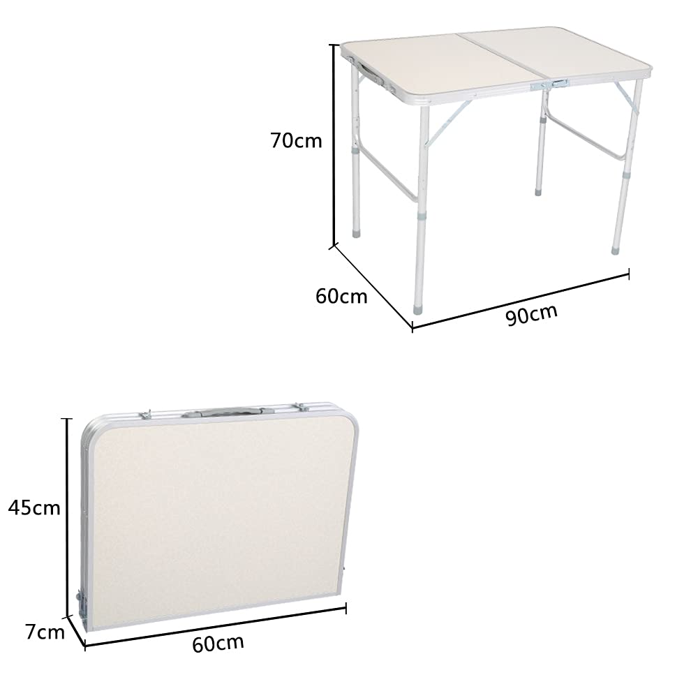 3ft Lightweight Aluminum Folding Picnic Camping Table with Carry Handle H651