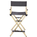 Portable Aluminum Makeup Chair Foldable Director Seat with Armrest Heavy Duty 300lb Capacity Black N32073