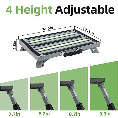 4-Level Adjustable Folding Iron RV Step Stool X8533