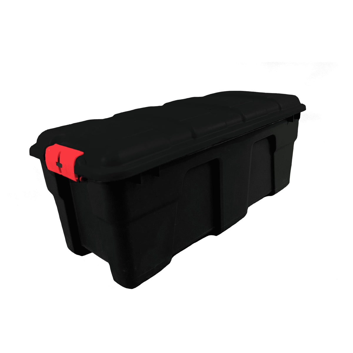Stackable 17 Gallon Black Plastic Footlocker P7843