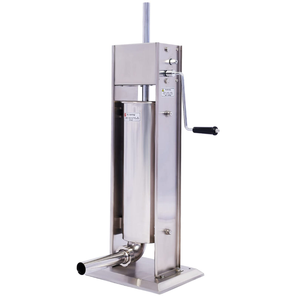 Manual Stainless Steel 15LB Sausage Stuffer with 4 Stuffing Tubes B9429