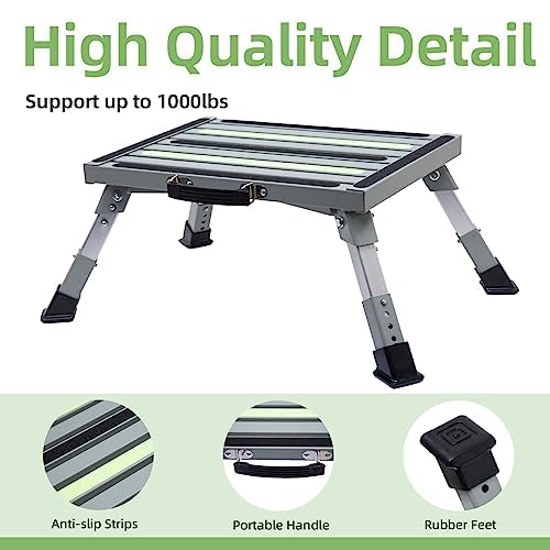 4-Level Adjustable Folding Iron RV Step Stool X8533