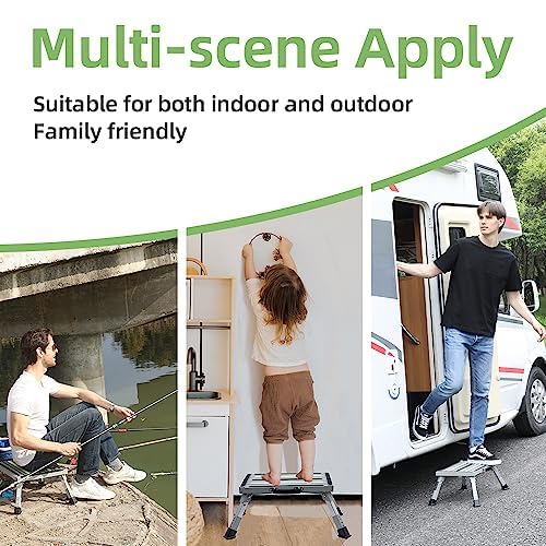 4-Level Adjustable Folding Iron RV Step Stool X8533