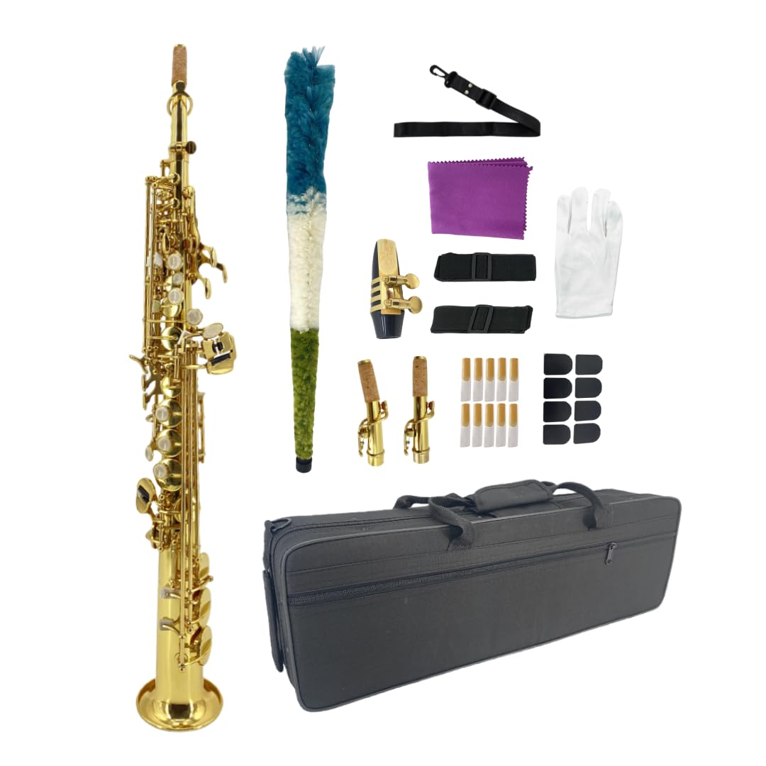 Straight Soprano Saxophone with Case, Mouthpiece, Neck Strap & Accessories Y4765