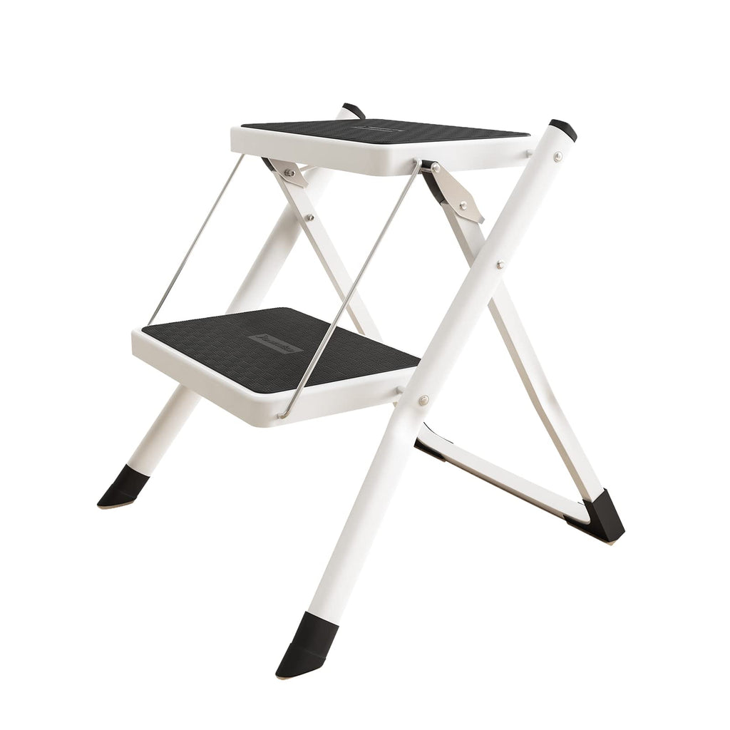 2 Step Folding Metal Step Stool with Anti-Slip Pedal S1323
