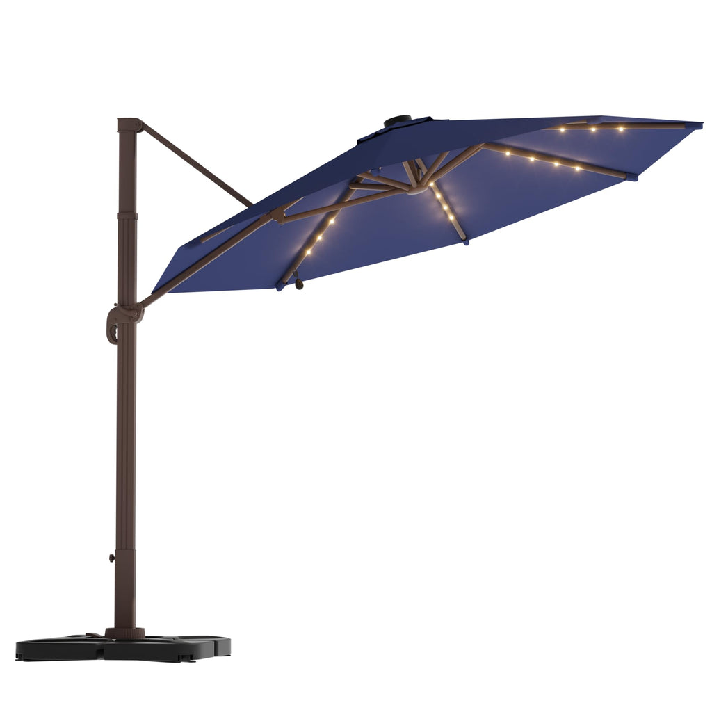 Cantilever Umbrella with Base and Lights T6783