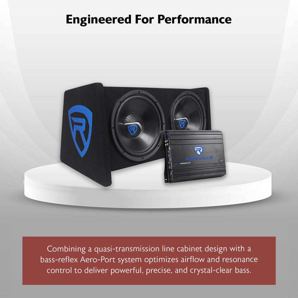 Dual 12" Car Subwoofer Enclosure with Mono Amplifier U502