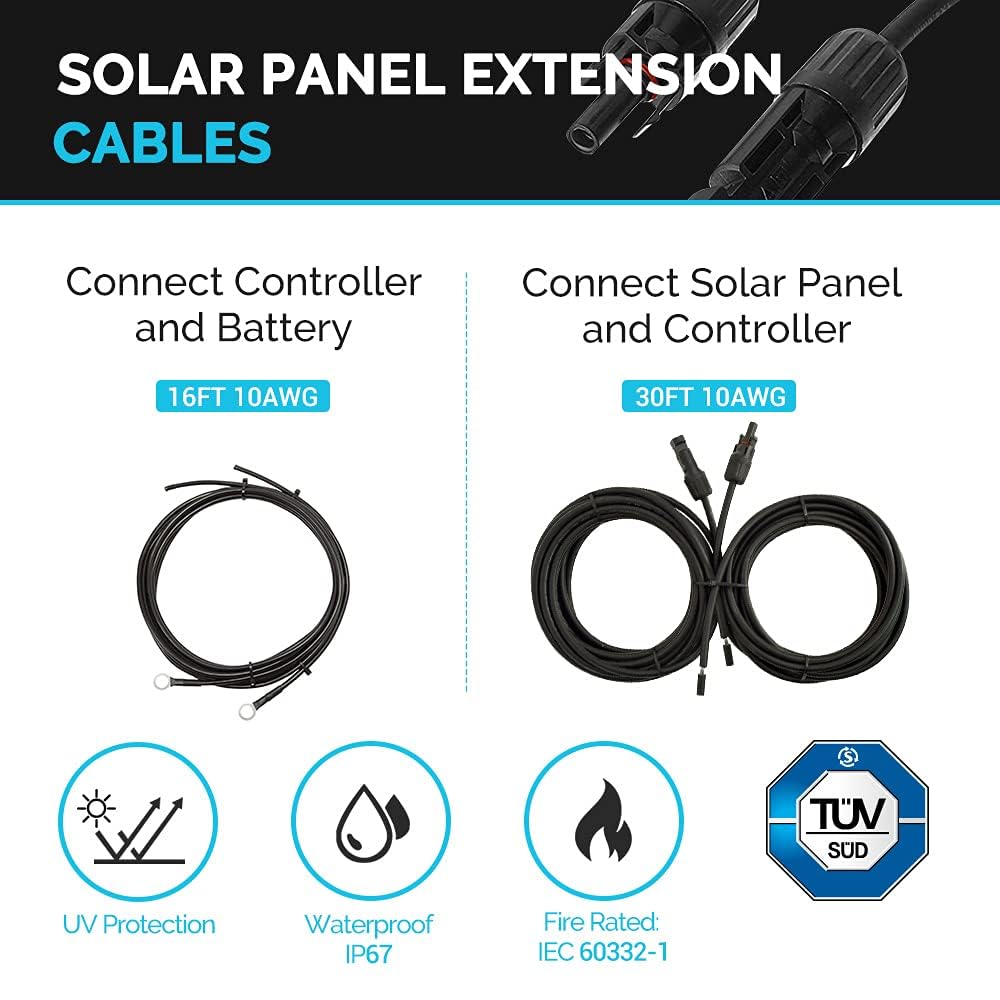 400W 12V Monocrystalline Solar Panel Kit with 30A PWM Charge Controller Z420604