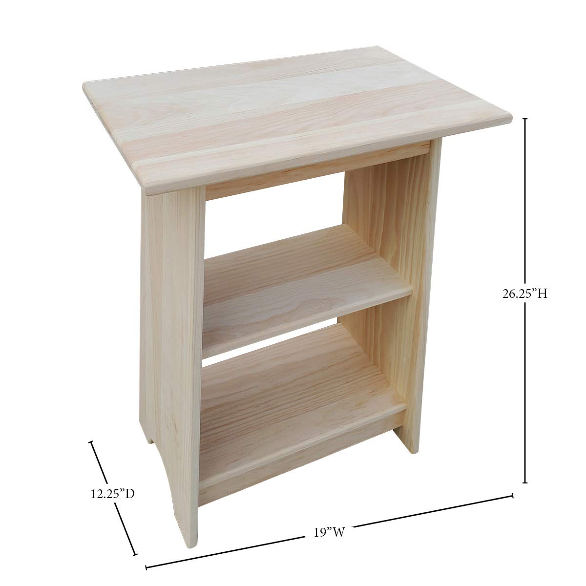 Slim Cherry End Table with Shelves U183266