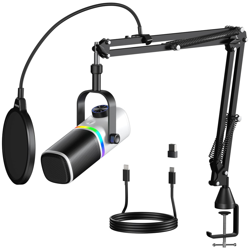 USB Condenser Gaming Microphone with Mic Arm D900