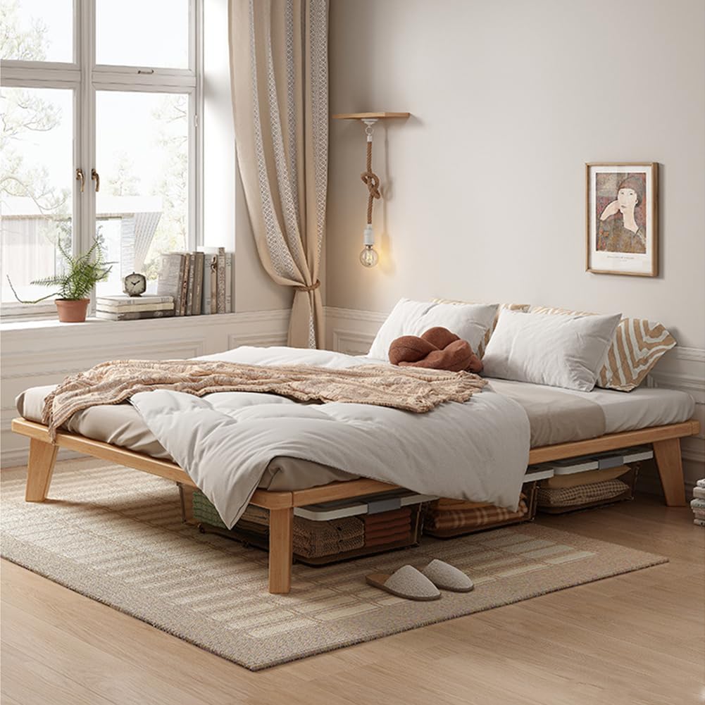 California-King Wood Platform Bed Frame L5038
