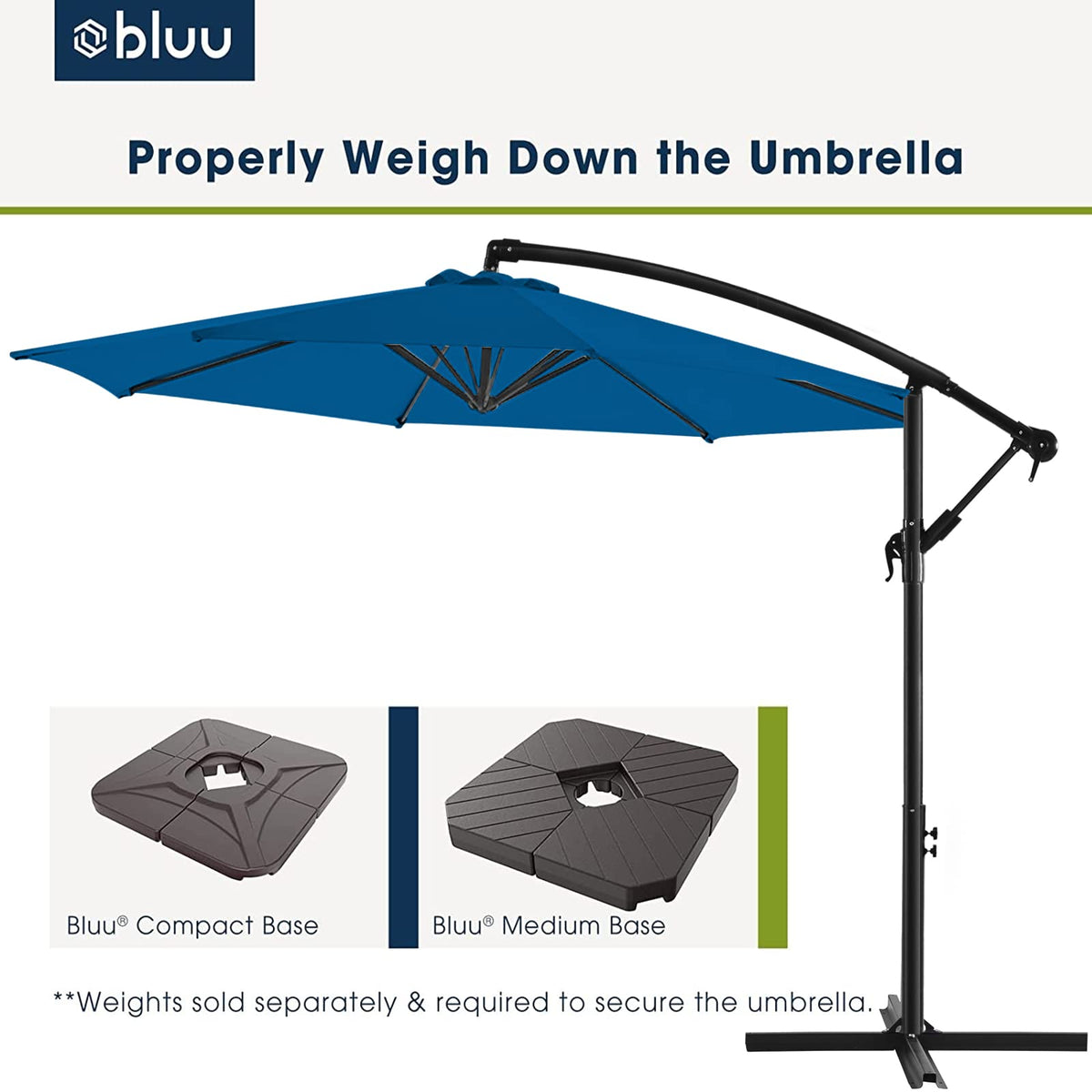 10 FT Patio Offset Umbrella with Infinite Tilt, Crank & Cross Base Q734032