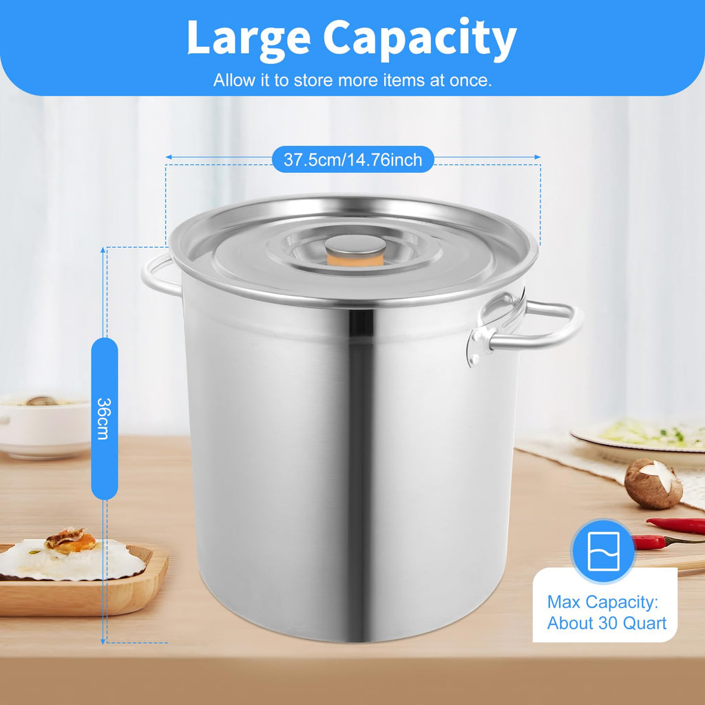 35L Stainless Steel Stockpot with Lid G30457