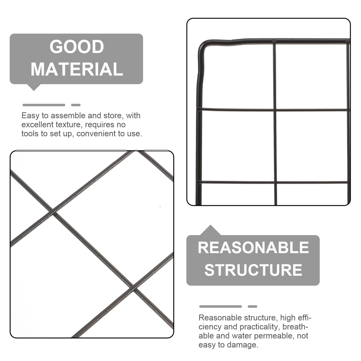 4pcs Flexible Iron Mesh Dog Fence Panels E779185