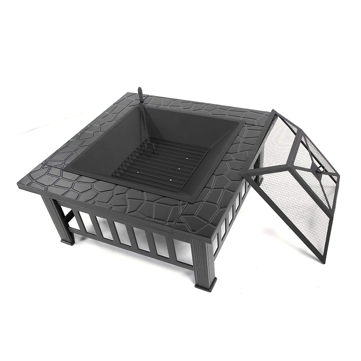 32in Square Metal Fire Pit Table I452910