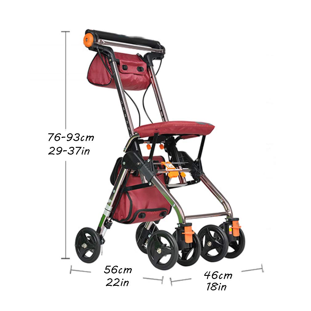4 Wheels Foldable Rollator Walker with Seat V342
