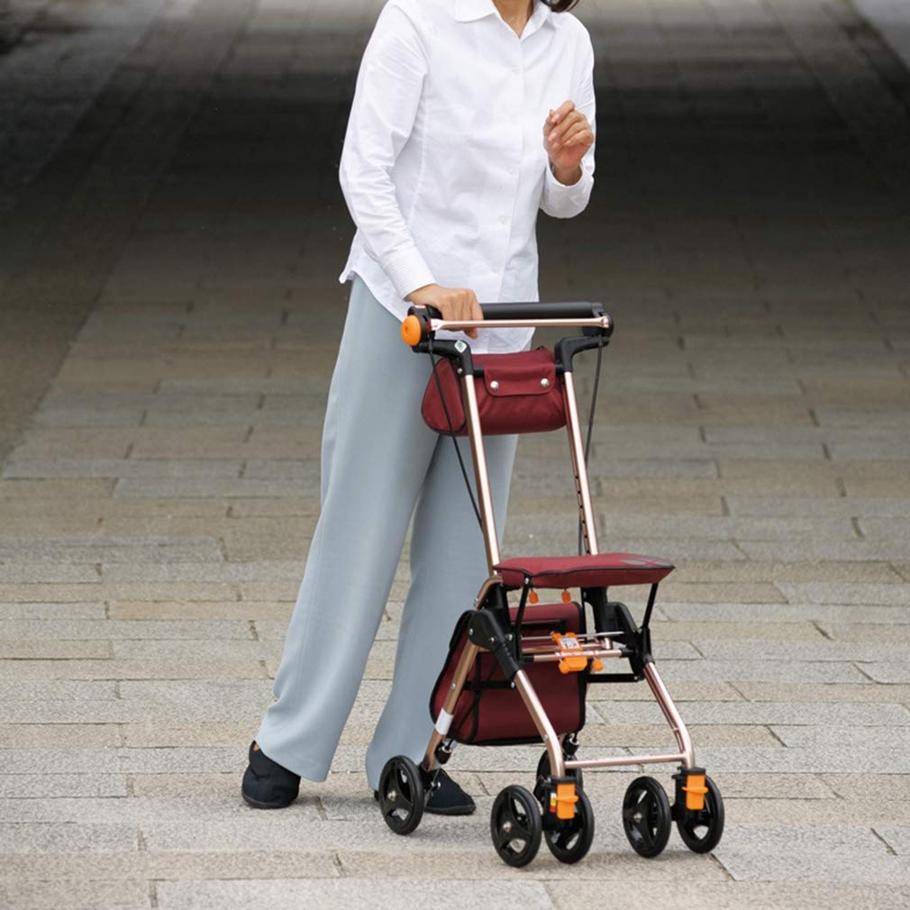 4 Wheels Foldable Rollator Walker with Seat V342