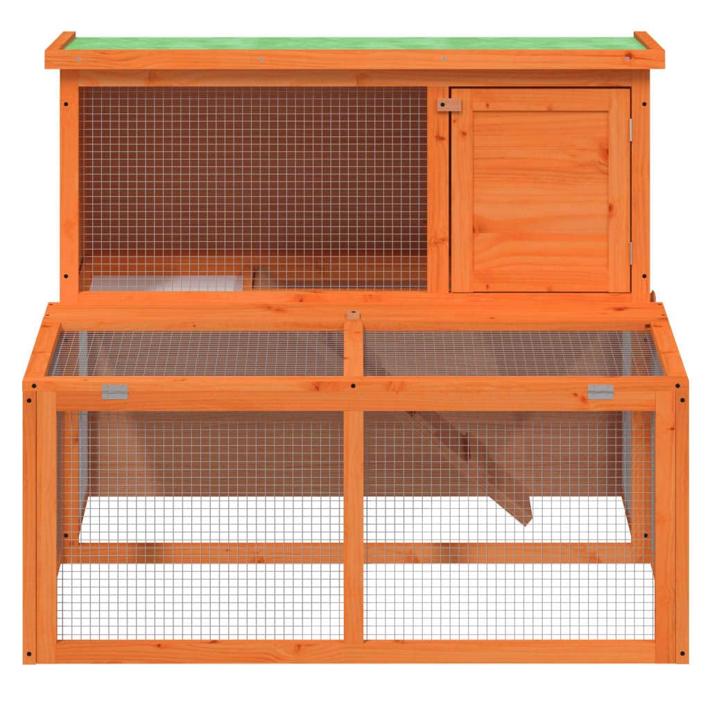 2-Tier Wooden Rabbit Hutch with Run R679