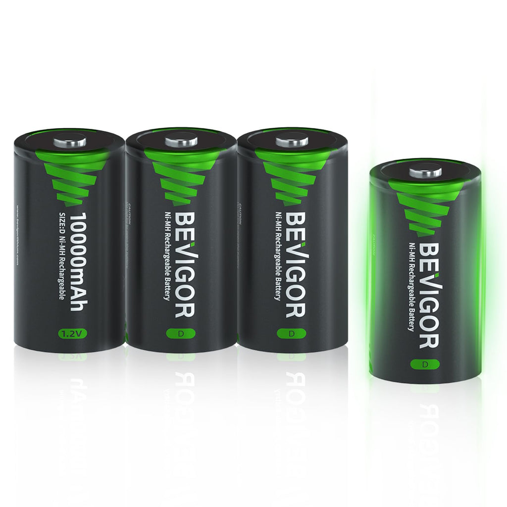 Rechargeable D Batteries 10000mAh NiMH 4 Count D678