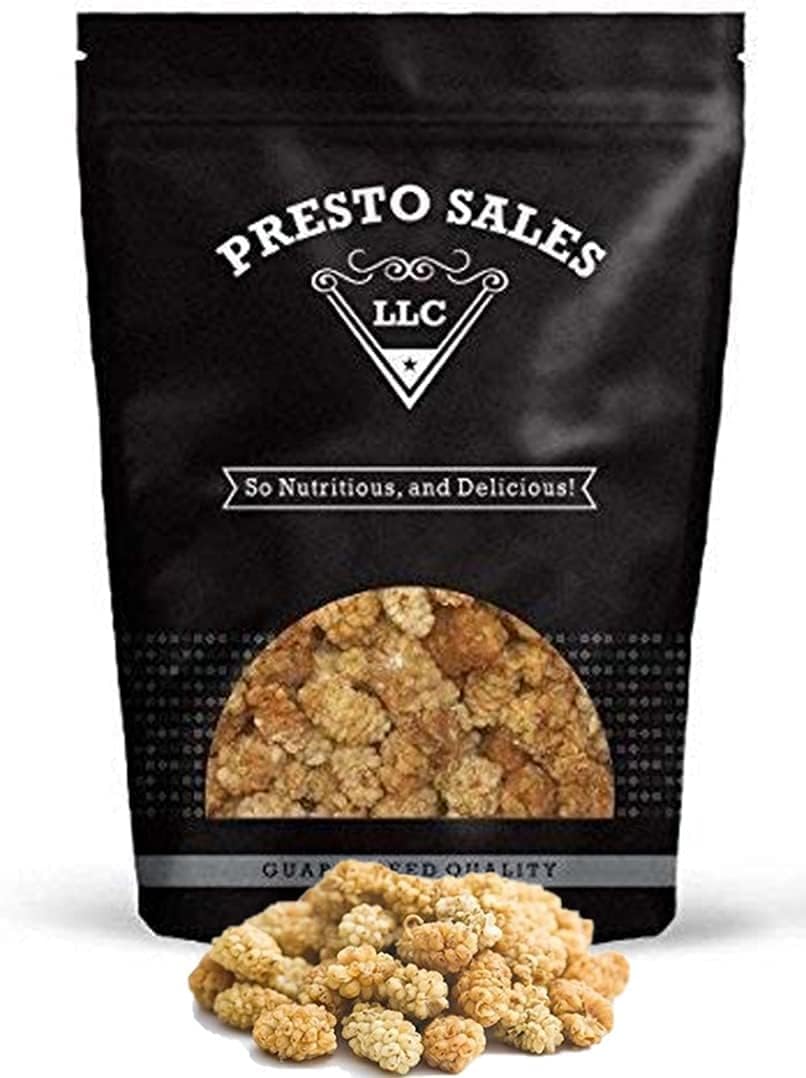 Sun Dried White Mulberries 5 lbs. Resealable Pouch Z3529