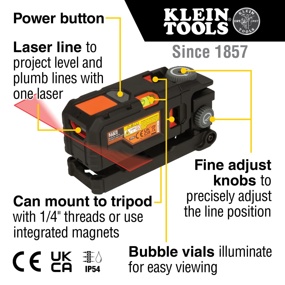 Magnetic Pocket Laser Level with 3 Bubble Vials M563066