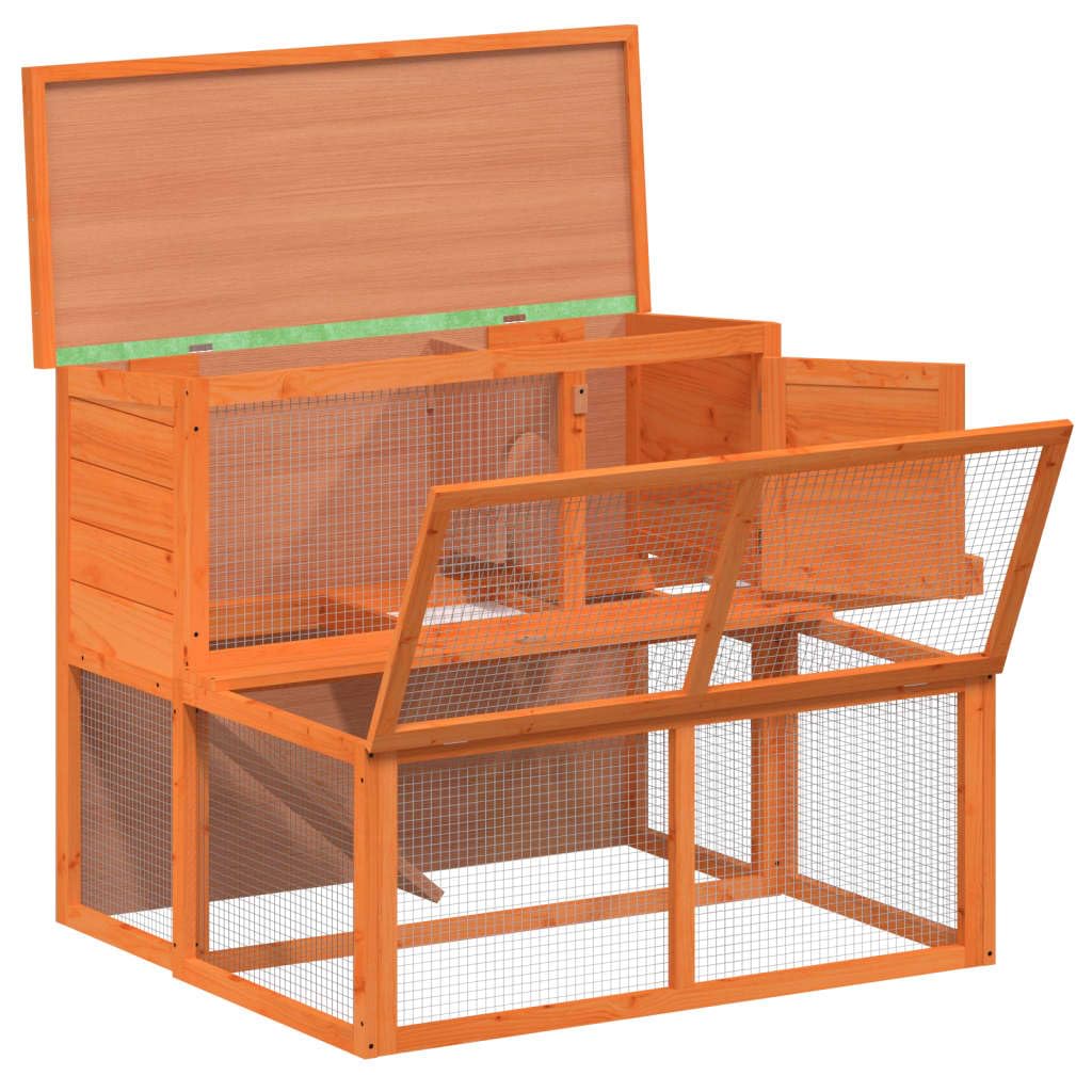 2-Tier Wooden Rabbit Hutch with Run R679