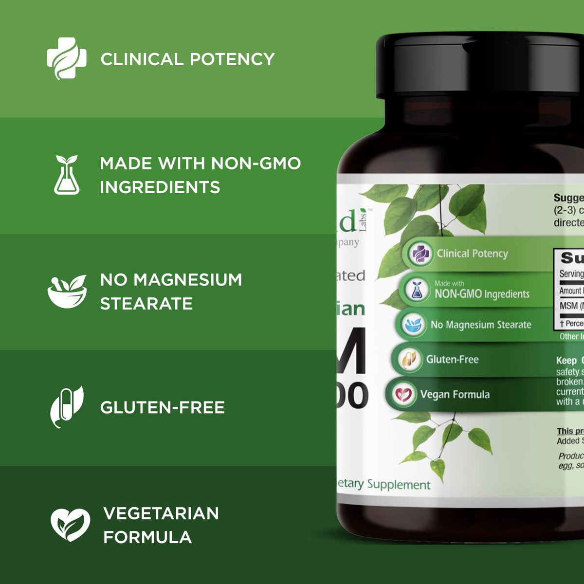 MSM 1000mg 200 Vegetable Capsules C9316