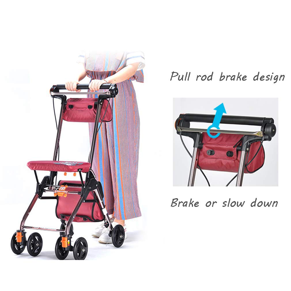 4 Wheels Foldable Rollator Walker with Seat V342