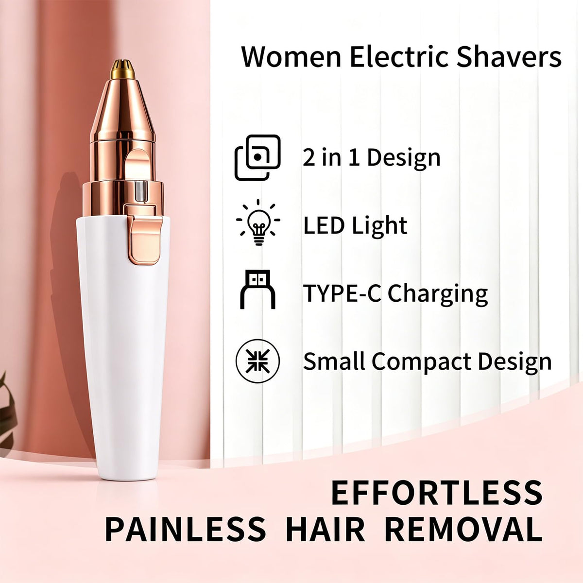 2 in 1 Electric Facial Hair Removal with LED Light Y117267