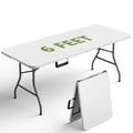 6FT White Folding Table with Steel Legs O89567