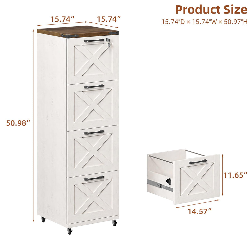 White 4 Drawer Office Filing Cabinet H87157