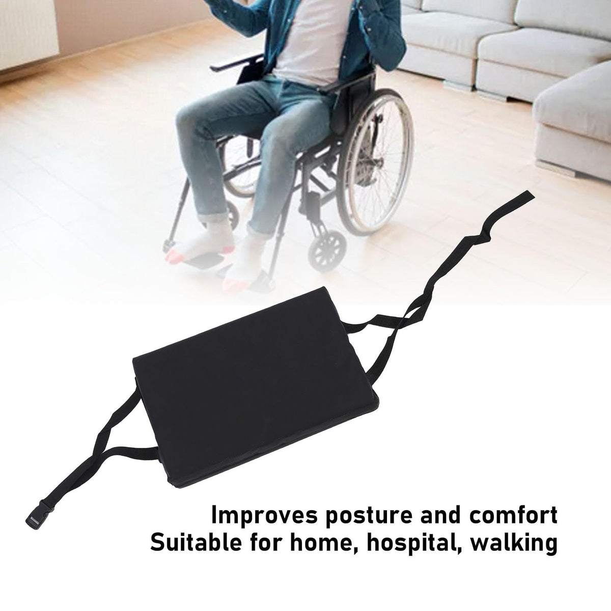Padded Wheelchair Foot Rest with Quick Release Strap D918