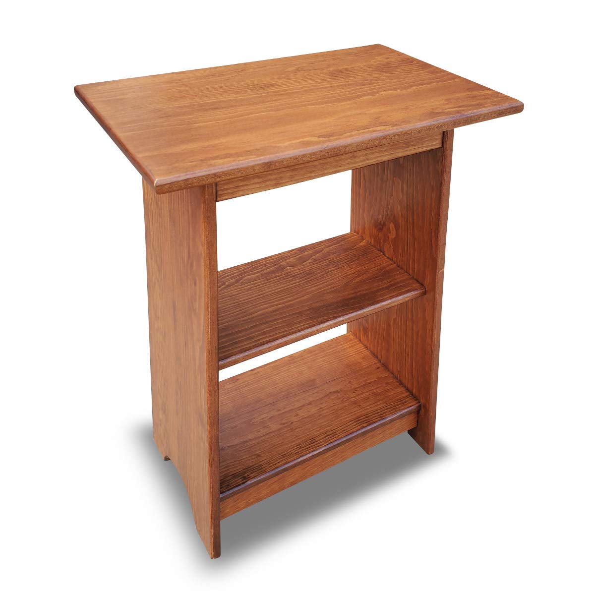 Slim Cherry End Table with Shelves U183266
