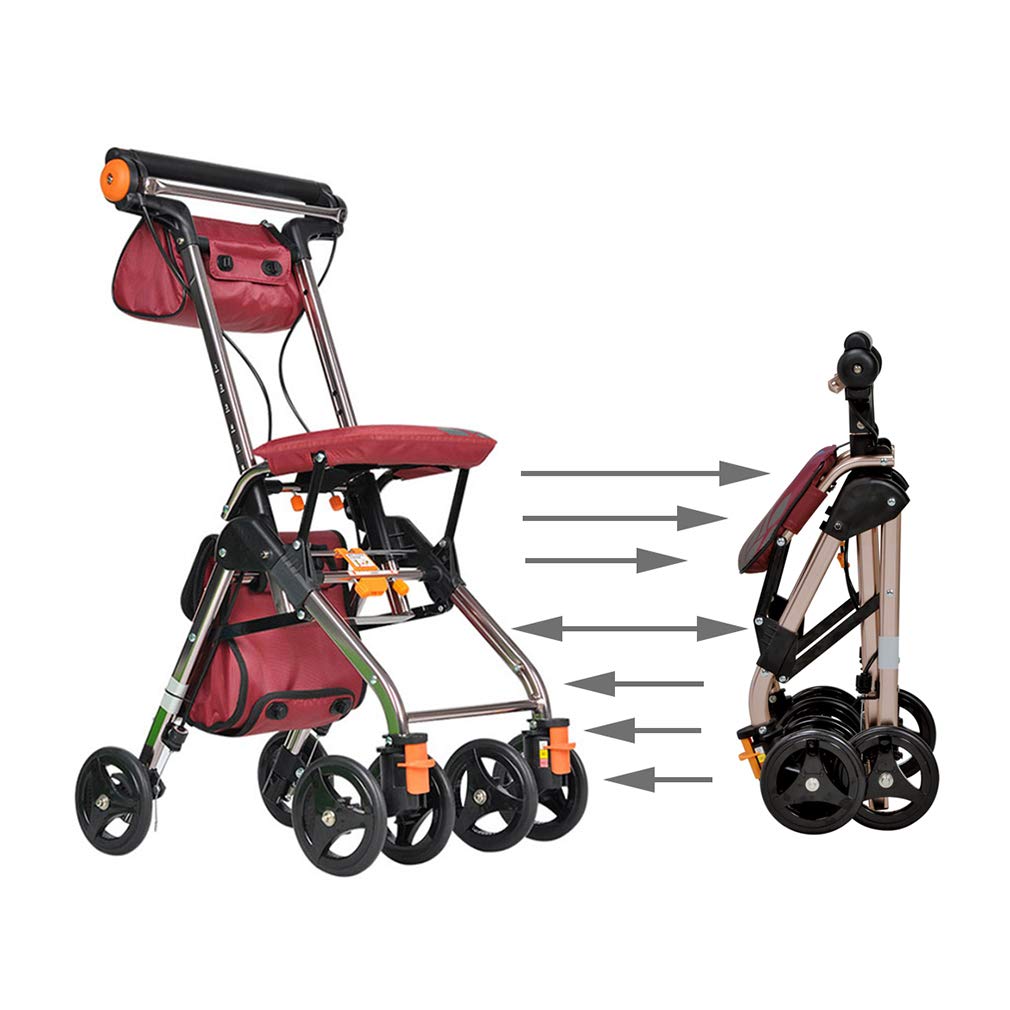 4 Wheels Foldable Rollator Walker with Seat V342