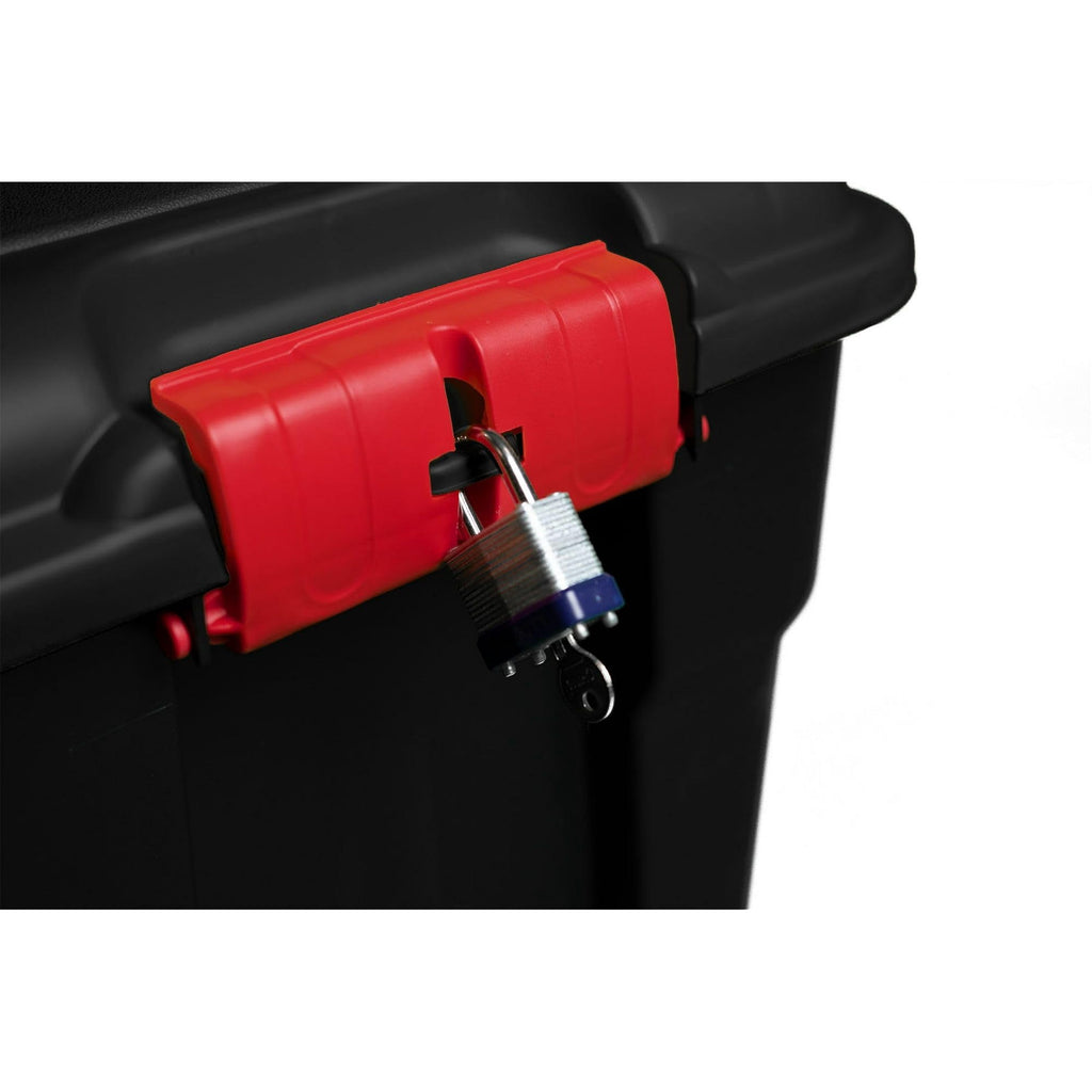 Stackable 17 Gallon Black Plastic Footlocker P7843