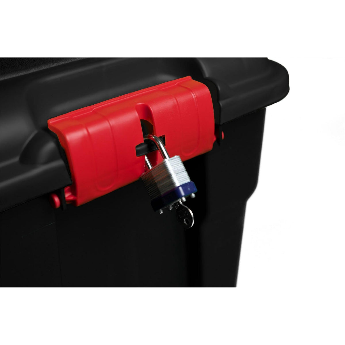 Stackable 17 Gallon Black Plastic Footlocker P7843