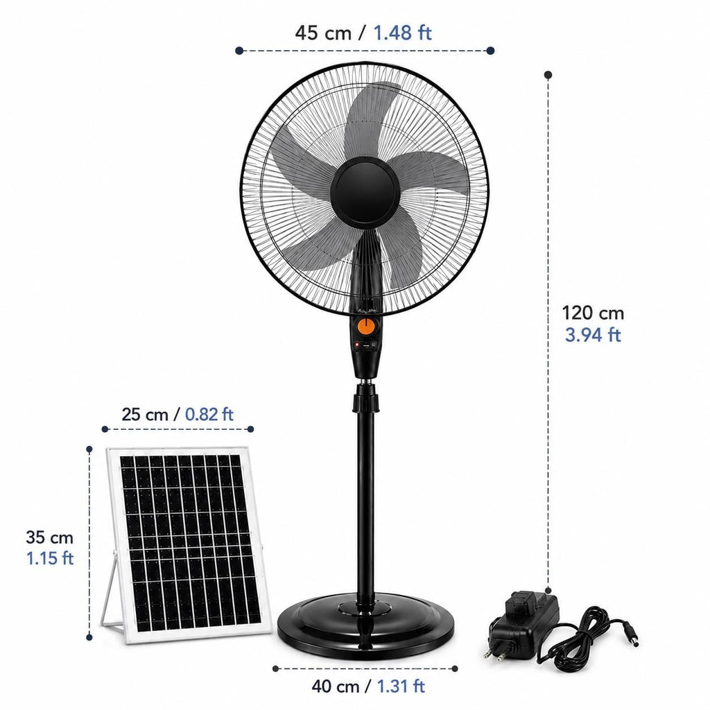 Rechargeable Pedestal Fan with Solar Panel C2015