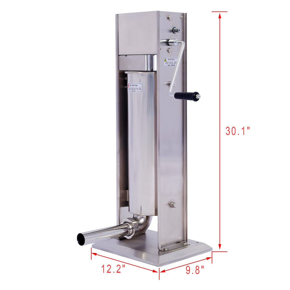 Manual Stainless Steel 15LB Sausage Stuffer with 4 Stuffing Tubes B9429