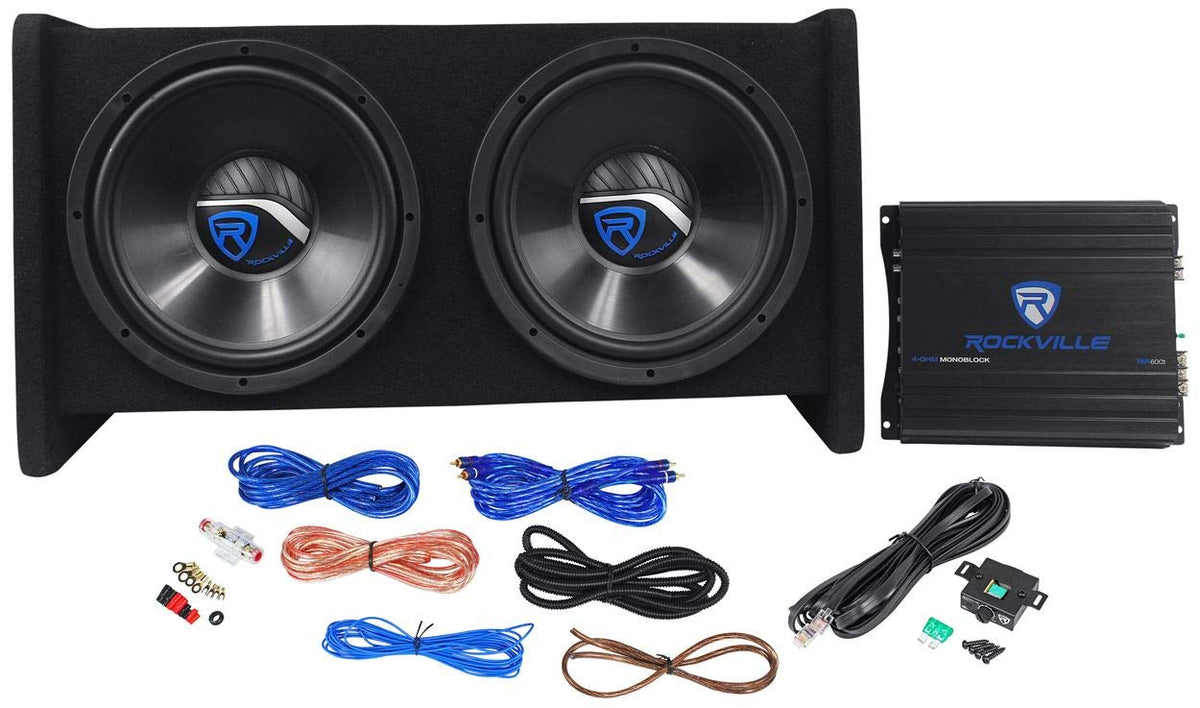 Dual 12" Car Subwoofer Enclosure with Mono Amplifier U502