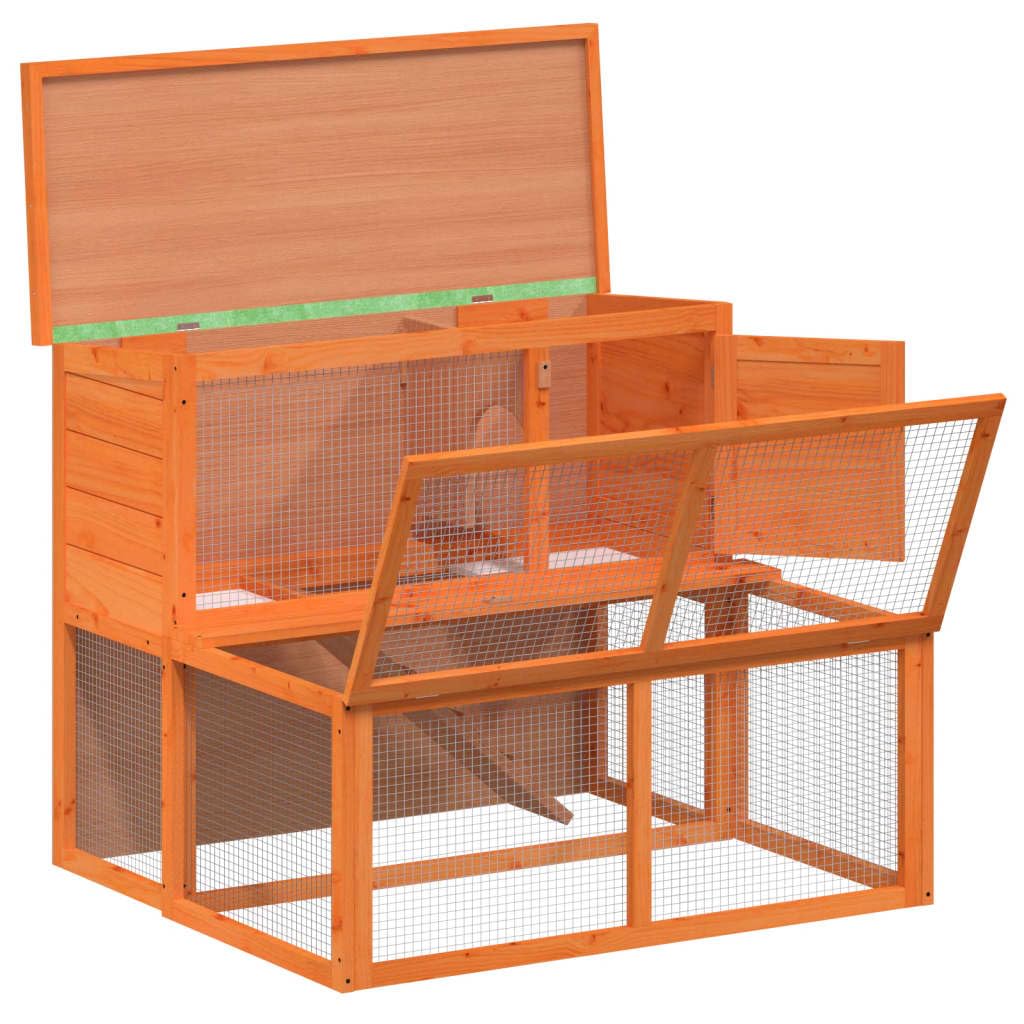 2-Tier Wooden Rabbit Hutch with Run R679