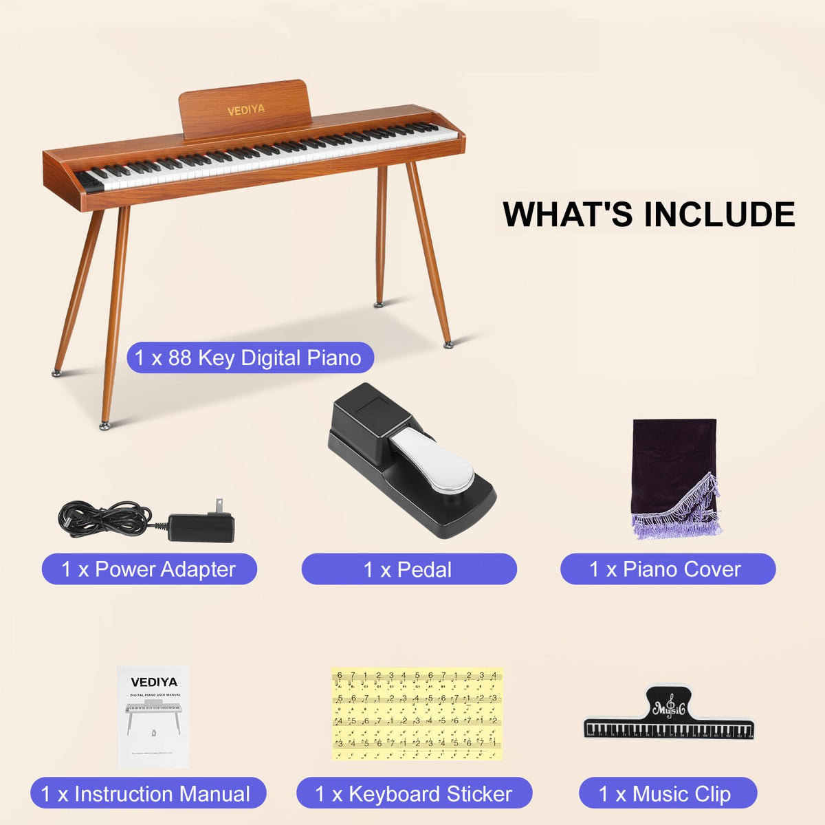 88 Key Semi-Weighted Digital Piano M710531