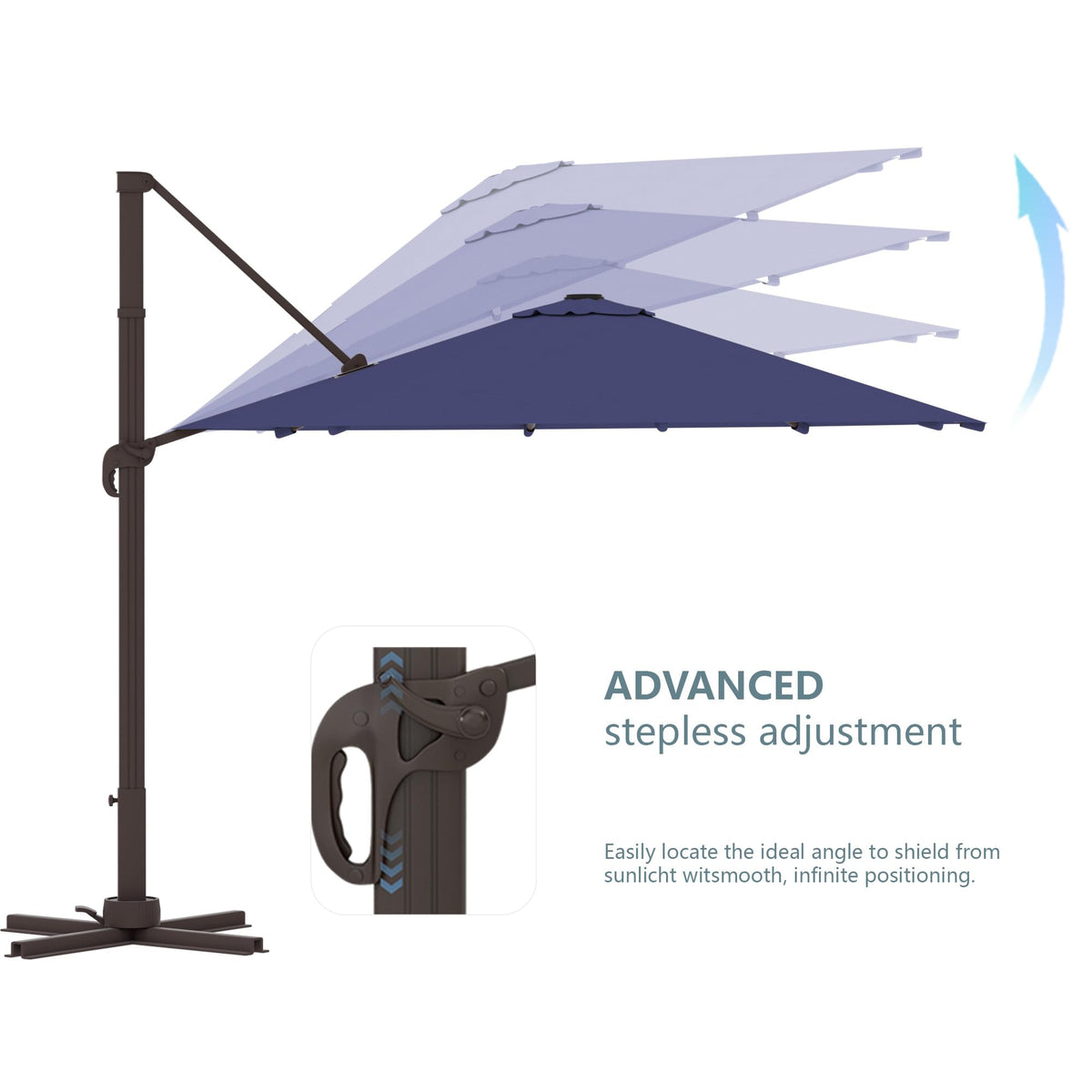 Cantilever Umbrella with Base and Lights T6783