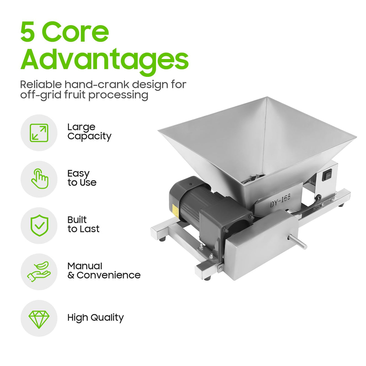 60W Stainless Steel Electric Fruit Crusher 1.06gal W141377