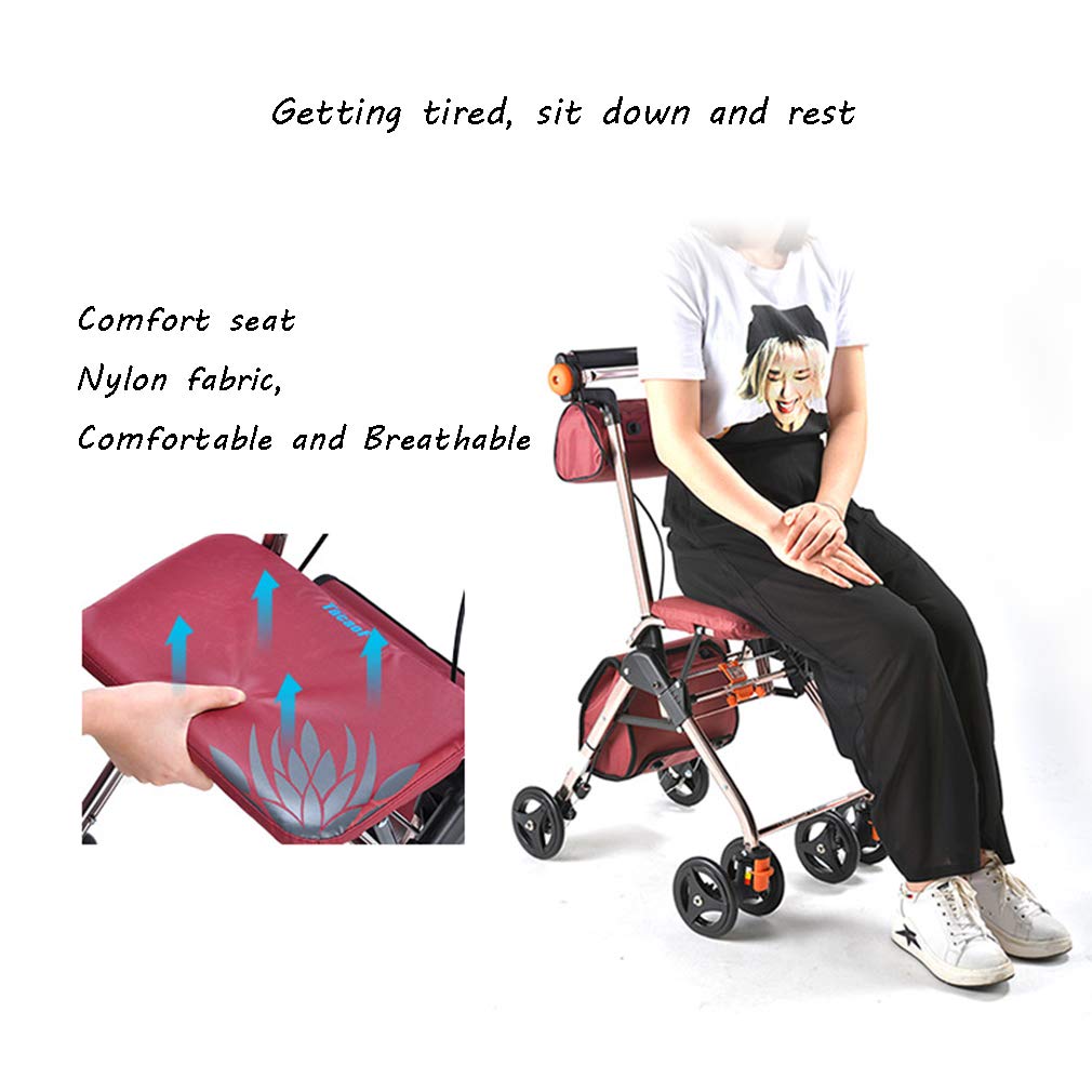 4 Wheels Foldable Rollator Walker with Seat V342