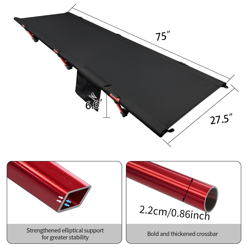 Portable Camping Cot Black U38374