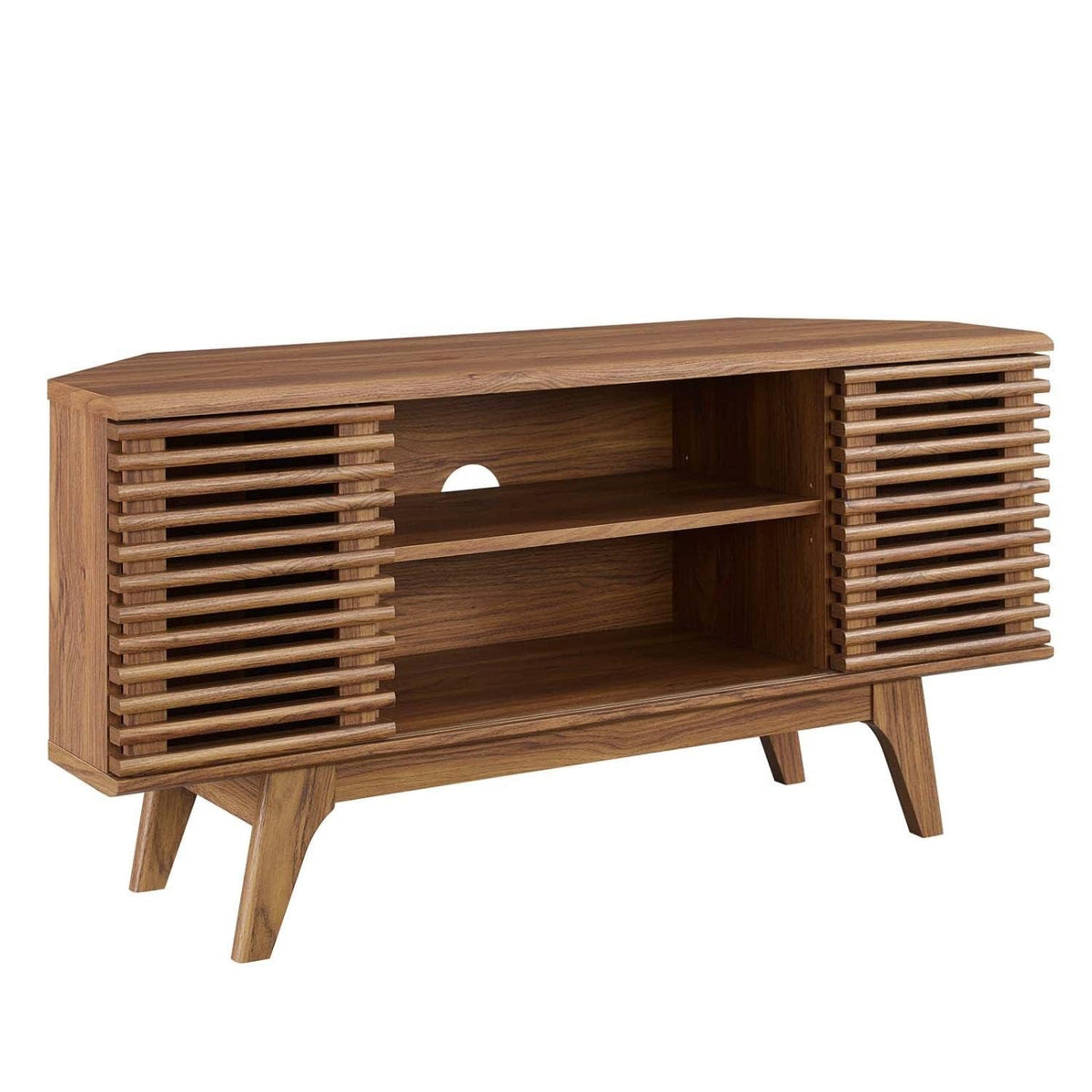 Mid-Century Modern Corner Media TV Stand M2933
