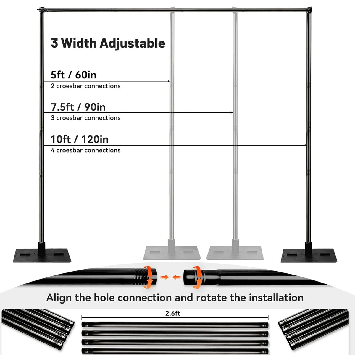 10x10ft Adjustable Heavy Duty Pipe and Drape Backdrop Stand I41736