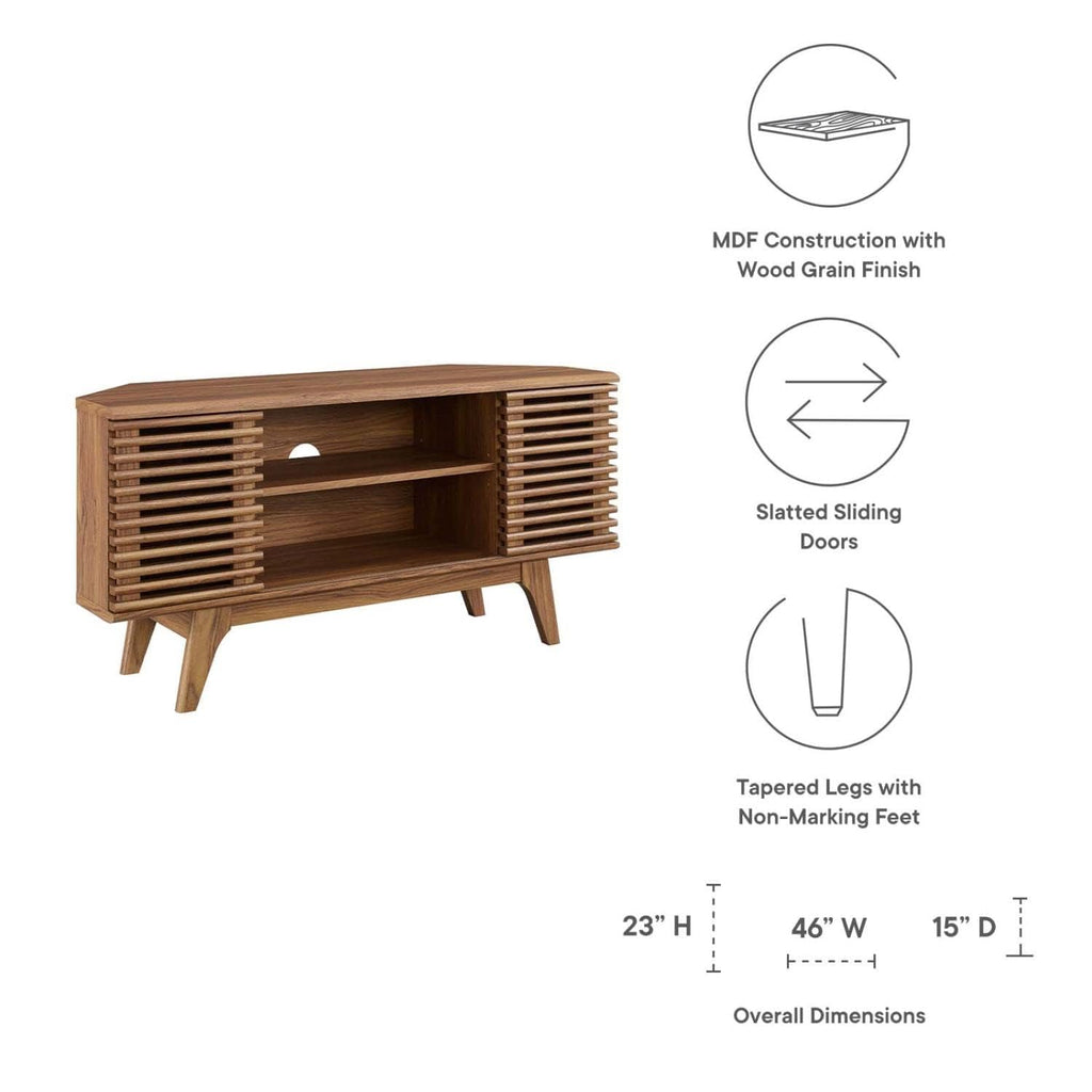 Mid-Century Modern Corner Media TV Stand M2933