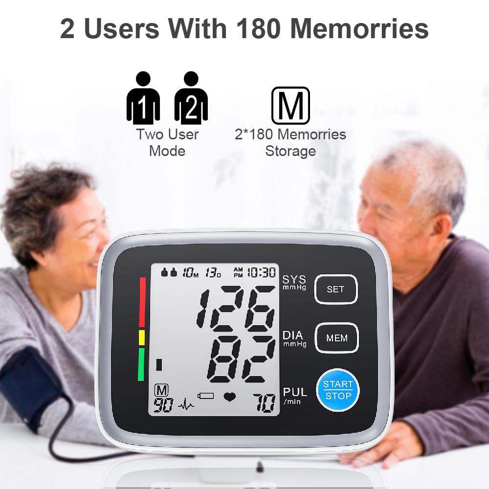 Upper Arm Blood Pressure Monitor 2 Cuff Sizes A2760