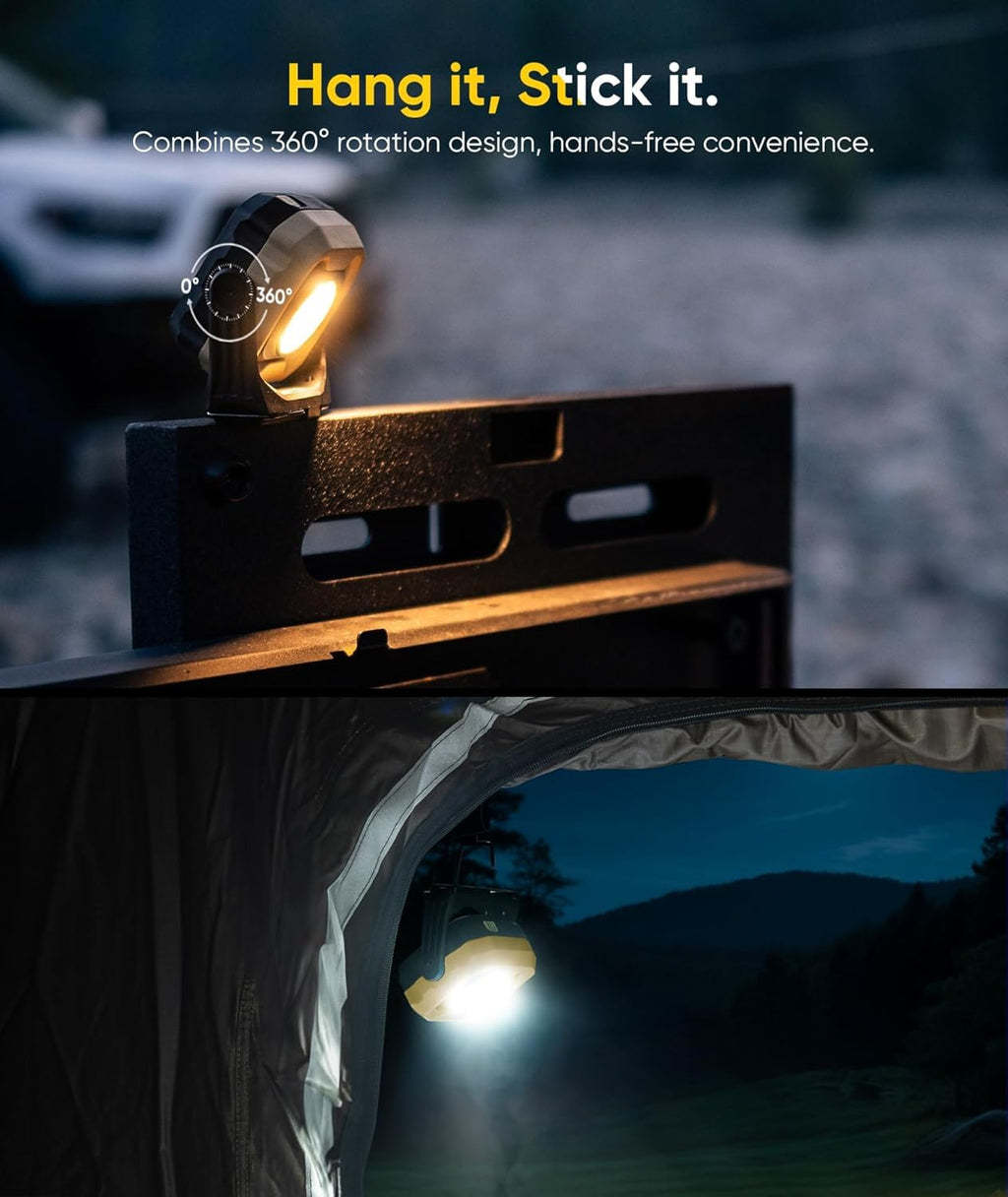 Magnetic IPX4 Waterproof 4000mAh LED Work Light 2 Pack D293